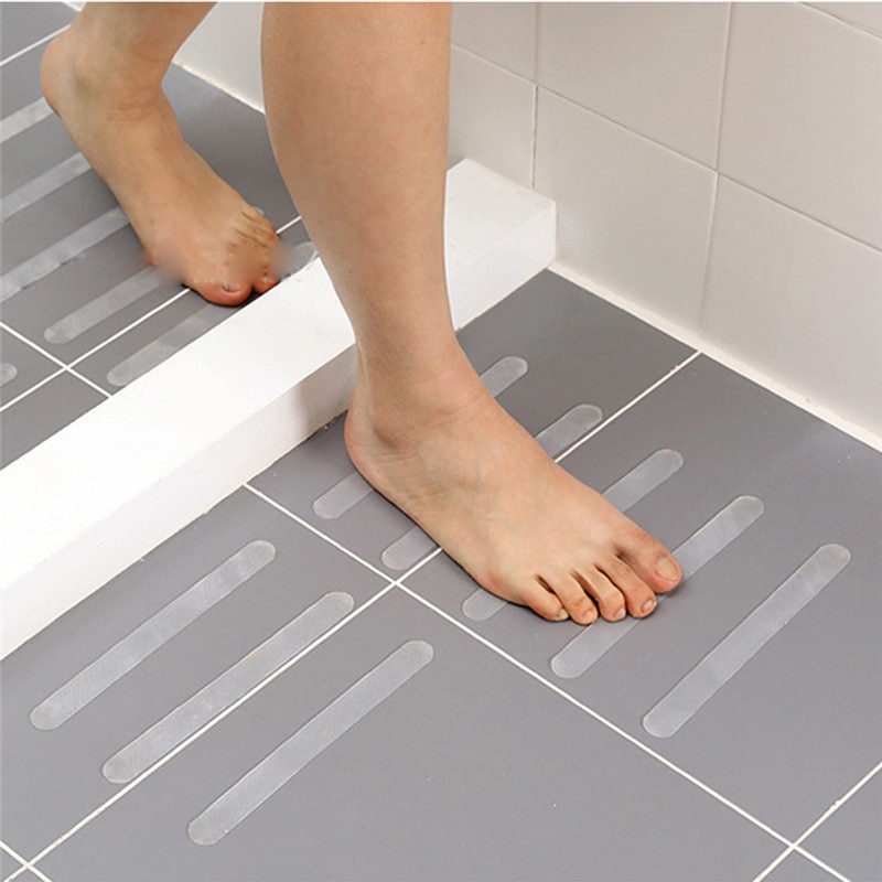 Ttlife 5 stk/sett trappetrinn sklisikre gummibadekar gjennomsiktige sklisikre klistremerker med dusjlist på badet 20*2cm