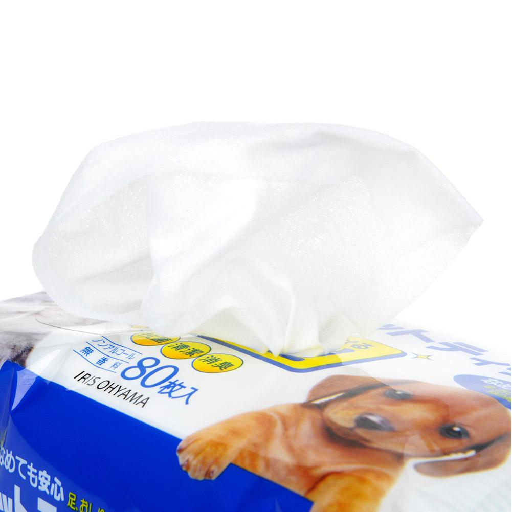 None 80Pcs/Bag Pet Dog Cat Wet Tissue for Tear Stains Earwax Removing