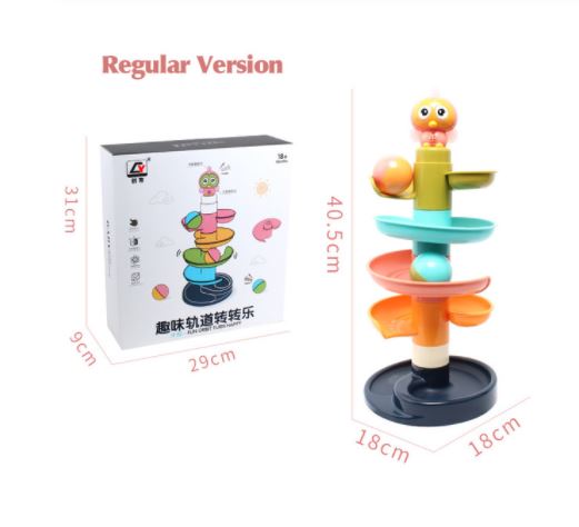 Marble Run Block Rotation Track Rolling Ball Funnel Slide Baby Glider Tower DIY Assemble Toy Boy Girl: Default Title