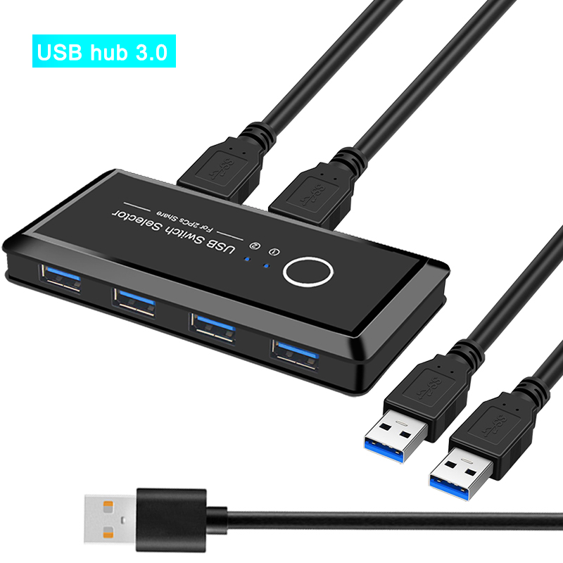 Kvm Switch Usb 3.0 2.0 Usb Kvm Switch Met Extender Voor Toetsenbord Muis Printer 2 Pcs Sharing 4 Apparaten Usb schakelaar Monitor Usb: USB 3.0