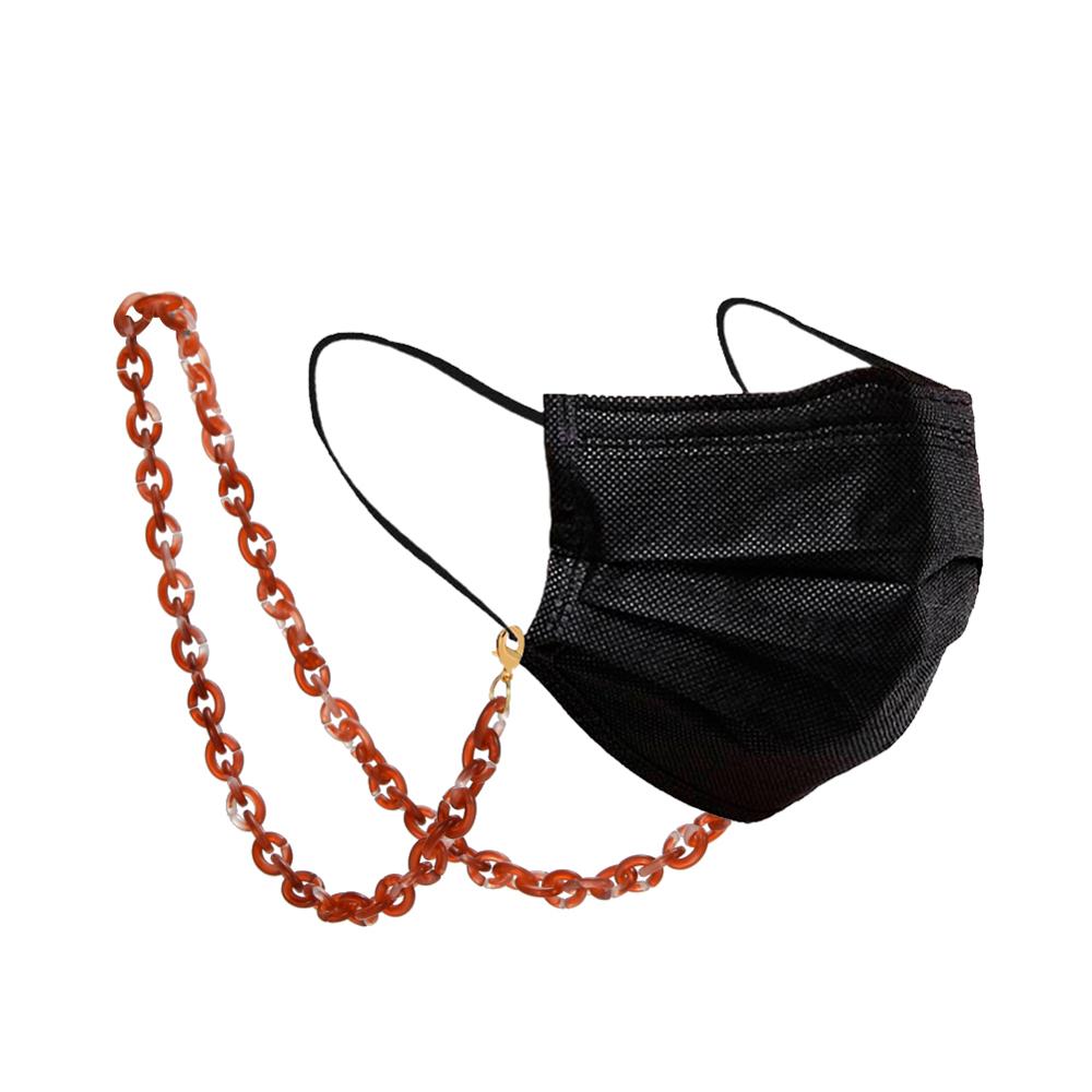 Teamer Cadena de soporte para mascarillas faciales para mujer, collar decorativo de que sujeta tu máscara alrededor de tu cuello, cadena de gafas acrílicas: Dark Red