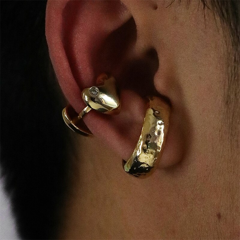 QBDSWD-pendientes de aleación para hombre, 2 piezas, Clip para la oreja, sin níquel, exquisitos, accesorios de con personalidad