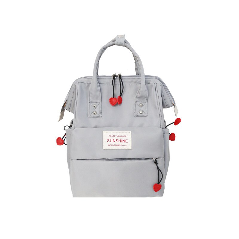 Nylon rugzak dames casual rugzakken dames hoge capaciteit terug naar school tas tienermeisjes reizen studenten mochila bolsa: Grijs