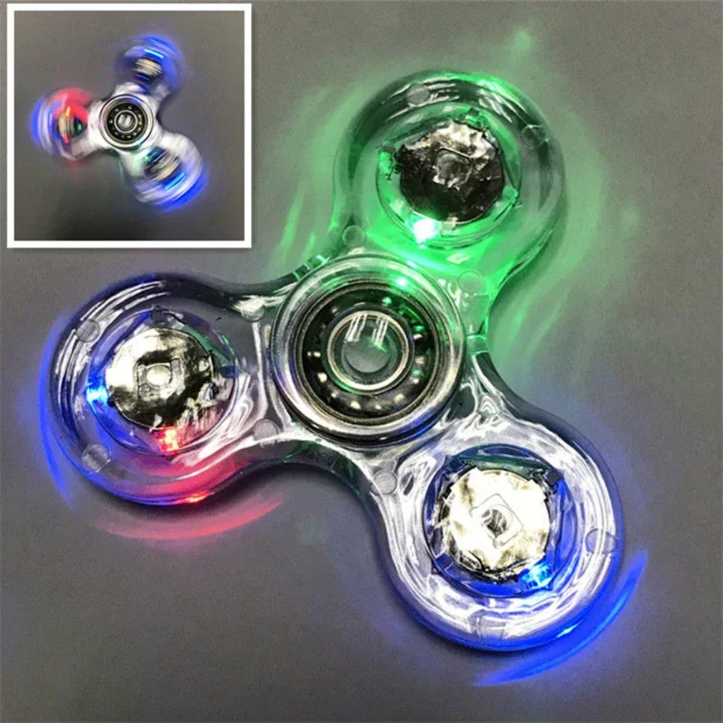 LED light Fidget Spinner Hand Top Spinners Glow in Dark Light Spiner Finger Stress Relief Interesting Toys for Children