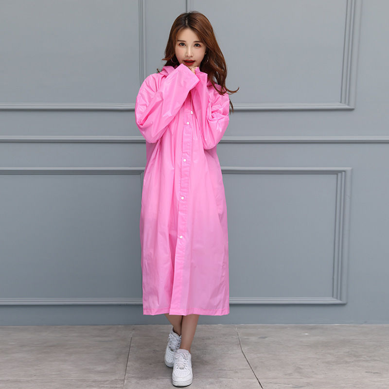 FGHGF di Modo di EVA Donne Impermeabile Ispessito Impermeabile Cappotto di Pioggia Donne Sereno Trasparente di Campeggio Impermeabile Impermeabili Vestito: Colore rosa