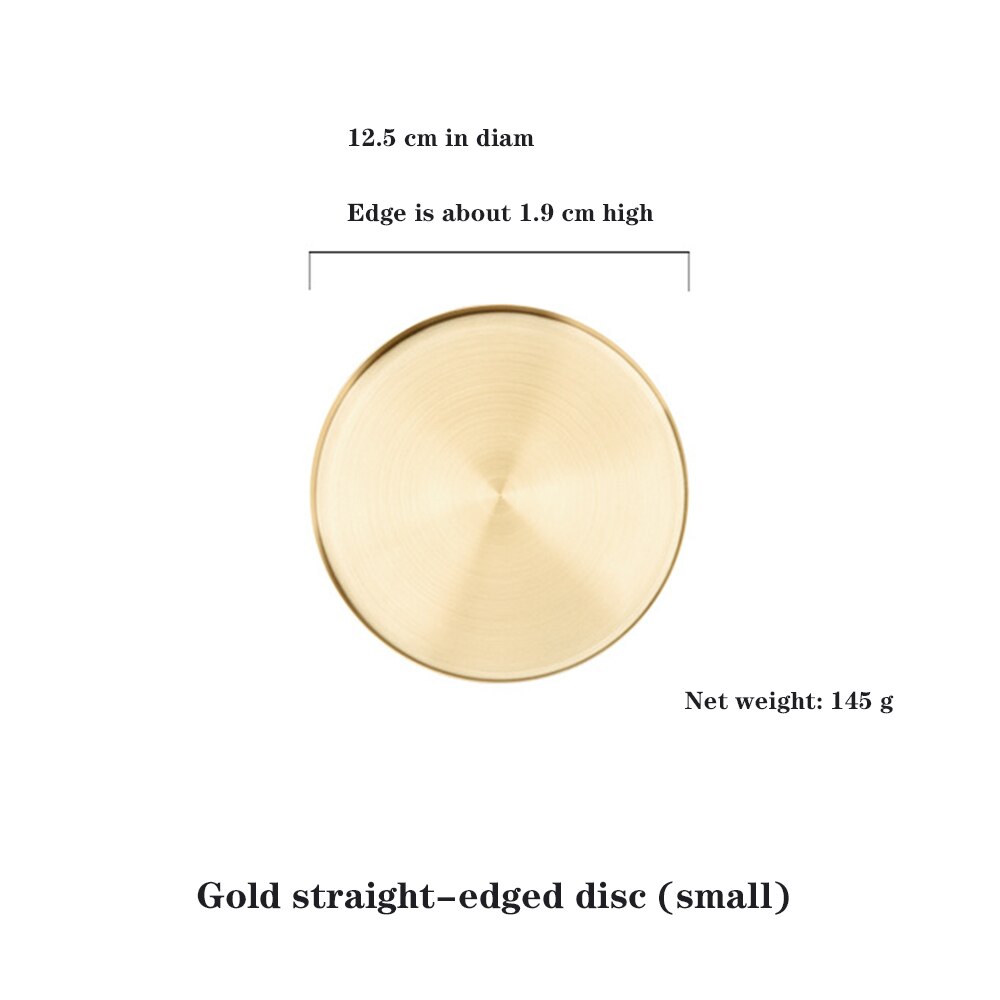 Gouden Dienblad Ronde Voedsel Sieraden Display Lade Rvs Ring Ketting Opslag Pan Luxe Thuis Thee Lade Organizer