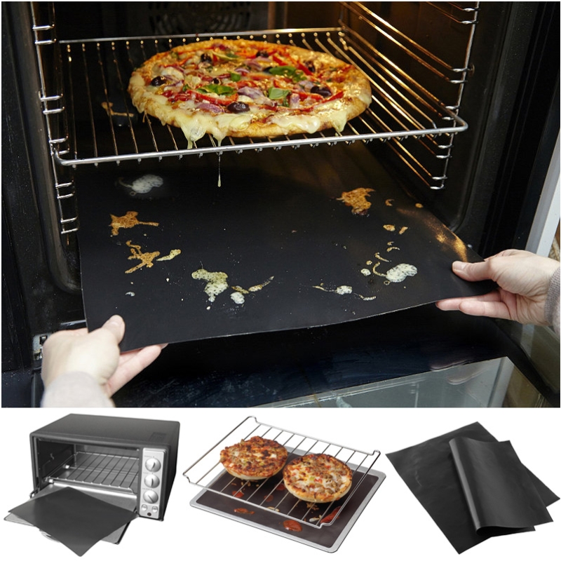 Non-stick BBQ Grill Mat Baking Mat Cooking Grilling Sheet Heat Resistance Barbecue Sheet Easy Cleaning Kitchen For Party 40*33cm