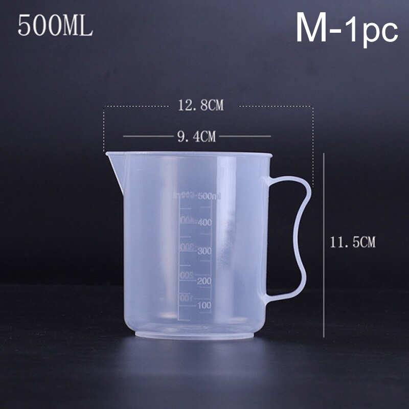 20ml/30ml/50ml/300ml/500ml/1000ml Clear Plastic Graduated Measuring Cup for Baking Beaker Liquid Measure Jug Cup Container: M-1pc