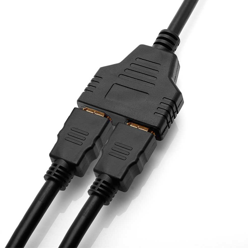 HDMI Splitter Adapter Black 1 Male Input to 2 Screens Displayed Female Output 1080P Full HD Cable Converter for Monitor