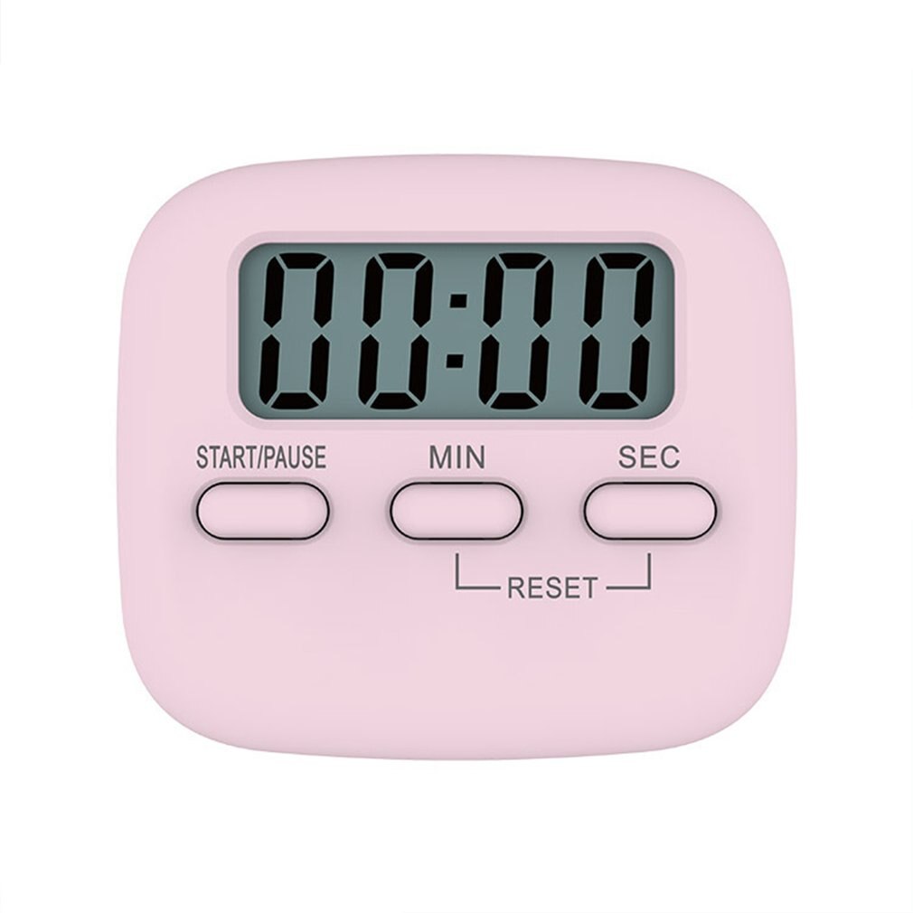 Kitchen Baking Countdown Timer Mini Electronic Timer Reminder Practical Magnetic Countdown Timer Desk Decoration: Pink