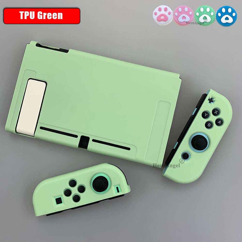 2 in 1 per accessori nintendo Switch custodie carine Cover completa Shell Joy-Con Controller Shell custodia rigida in TPU custodia per carte da gioco: Green