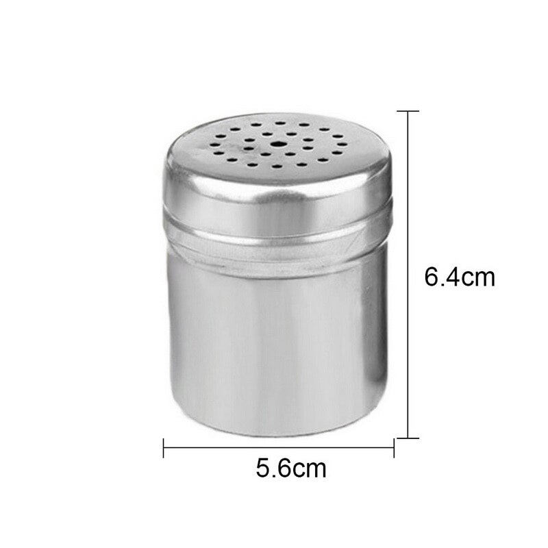 Kruidkruik Roestvrij Staal Glas Peper Shaker Fles Kruiden Kruiderij Seal Opslag Flessen Koken Keuken Gereedschap: 6.4x5.6cm