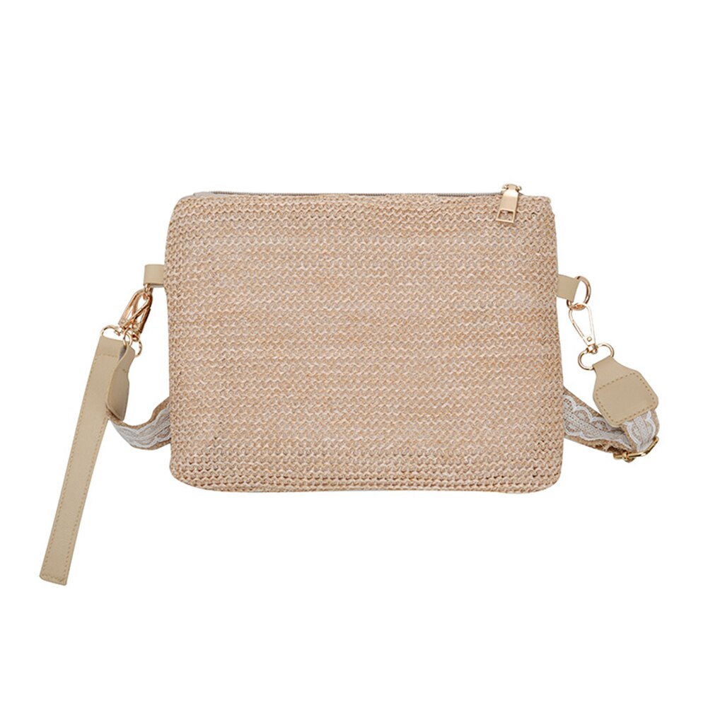 Bolso bandolera tejido de paja para mujer, bolso bandolera de playa para verano, bolso de mujer duradero tejido de paja para playa, novedad: Style 1