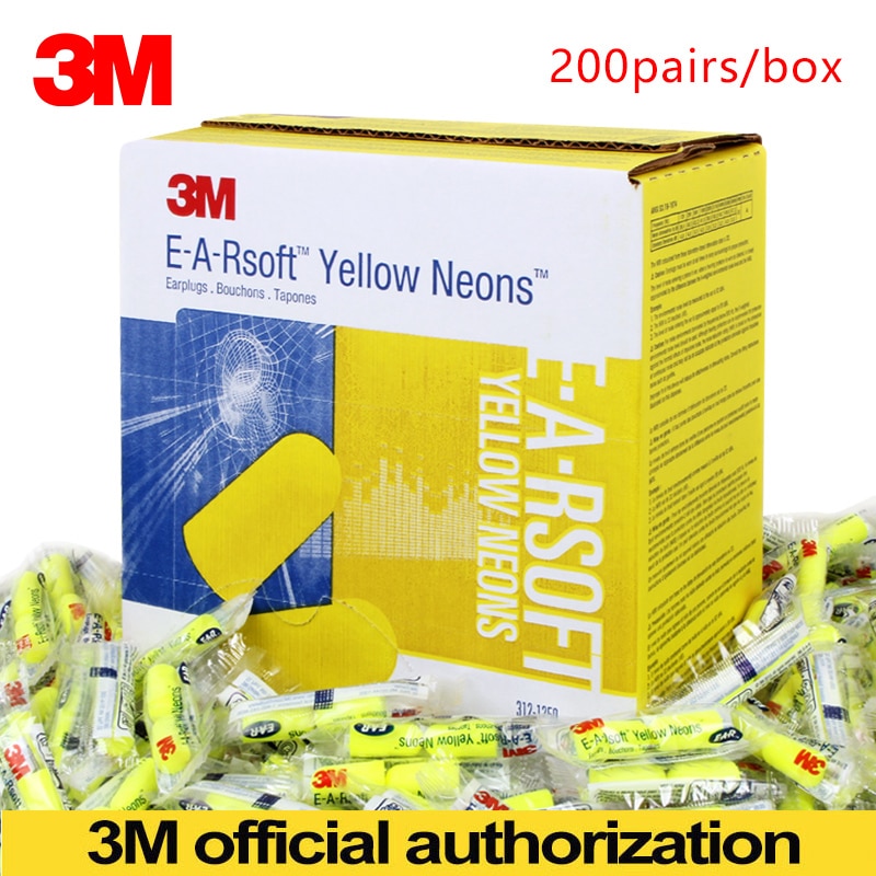 3m kule ørepropper ea-rsoft gul neon 312-1250 elastiske støyreduksjon trådløs nrr :33db/ snr :36db lt086
