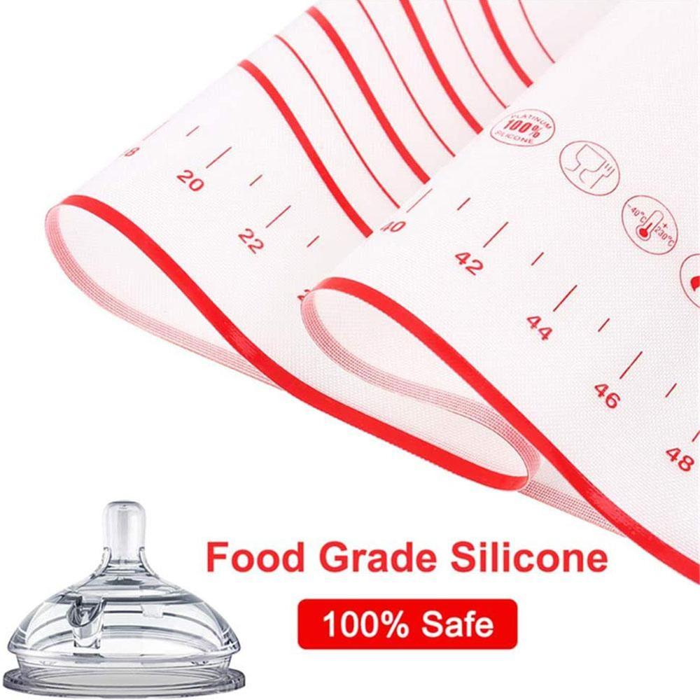 50*40/30*40cm Silicone Baking Mat With Scale Rolling Dough Pad Kneading Dough Mat Non Stick Pastry Sheet Oven Food Grade Liner