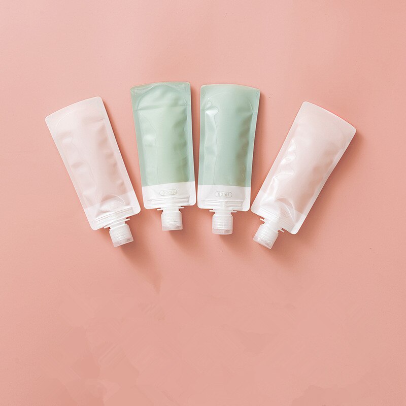 1 set make-up navulbare reisfles, draagbare lege plastic verpakkingszak voor lotion, shampoo, badcontainer