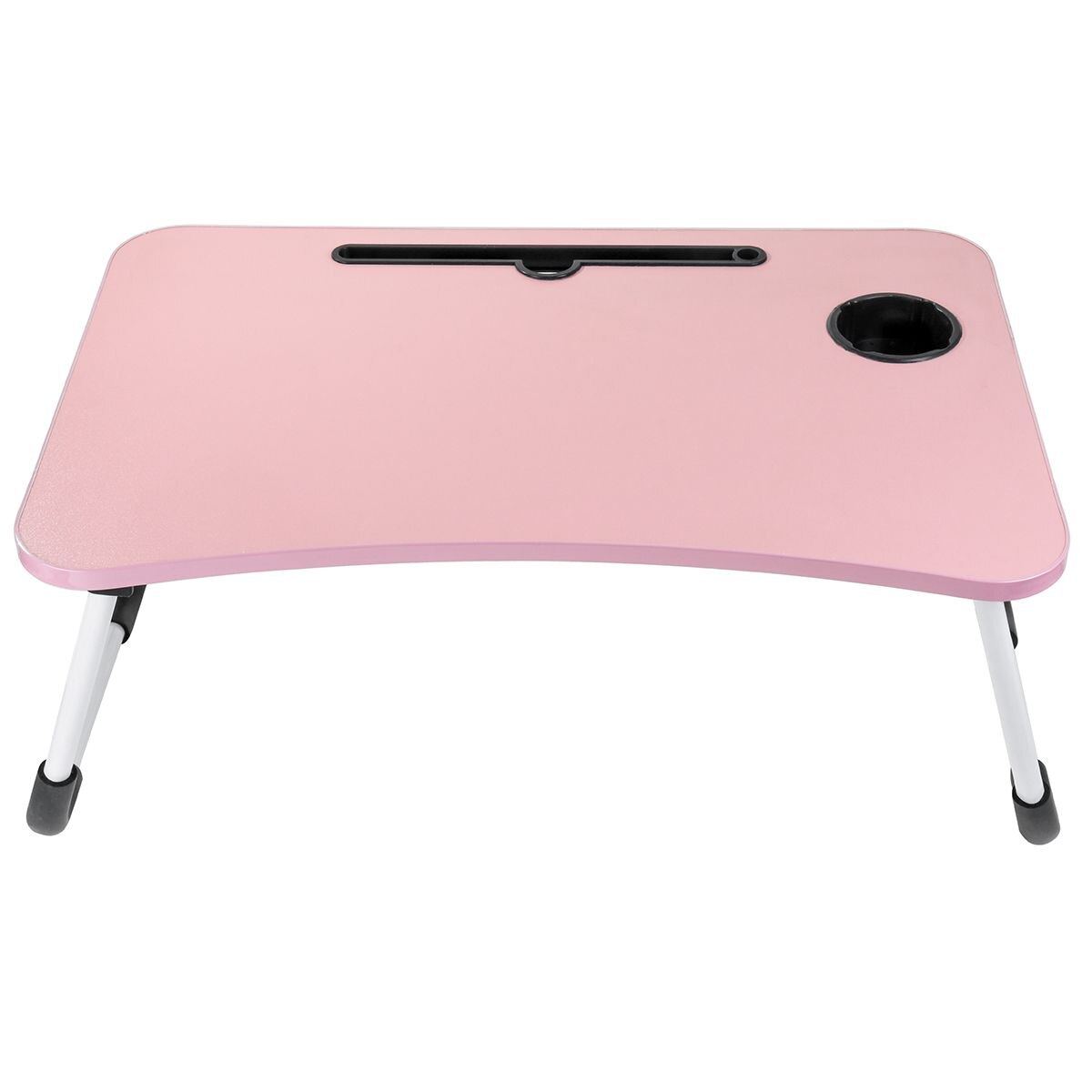 Adjustable Folding Laptop Stand Holder Study Table Desk Wooden Foldable Computer Desk for Bed Sofa Tea Serving Table Stand: Pink