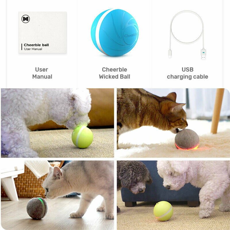 Huisdier Hond Kat Springen Activering Bal Led Licht Knippert Stuiterende Bal Puppy Speelgoed