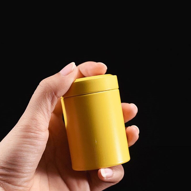 50g Round Sealed Metal Tea Can Coffee Spice Tea Container Outdoor Portable Universal Packaging Empty Tin Box