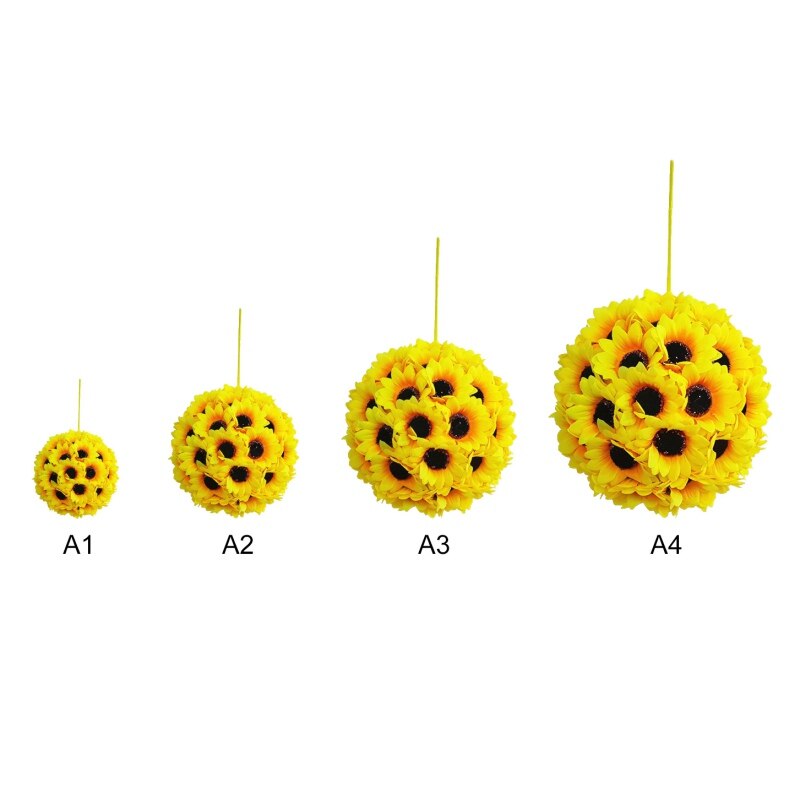 Künstliche Sonnenblumen küssen Ball Strauß Hochzeit Party Zeremonie Mittelpunkt Dekorationen Foto Requisiten