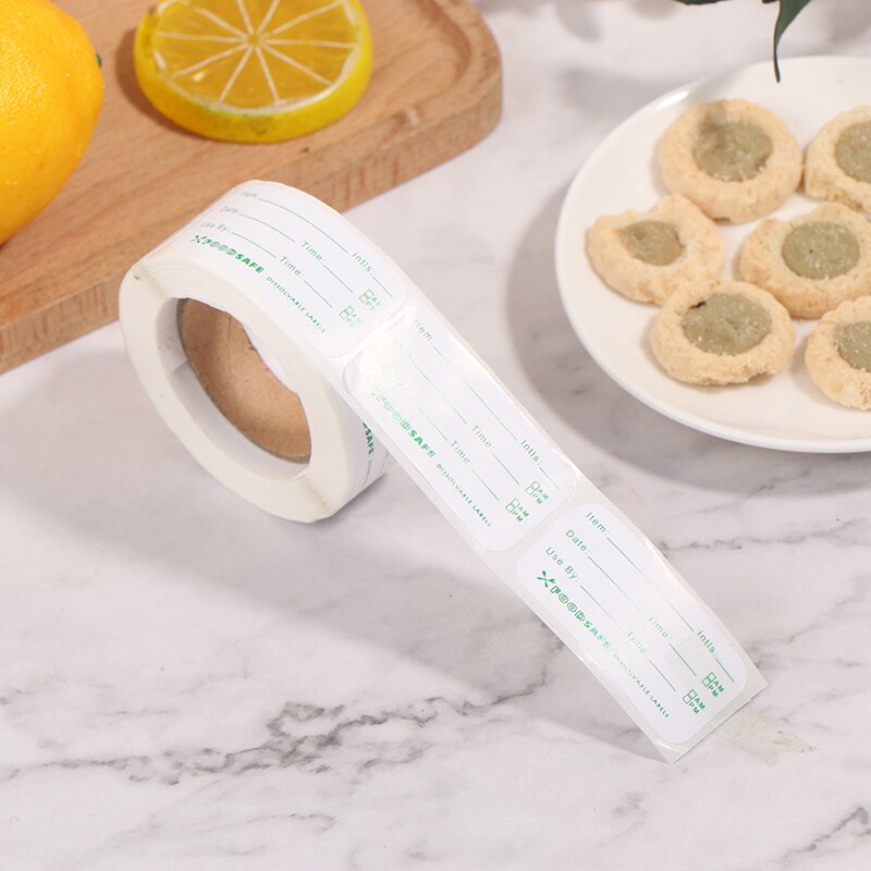 150pcs/roll Kitchen Stickers Refrigerator Freezer Food Storage Date Content Labels for Container Bag Jar Packing