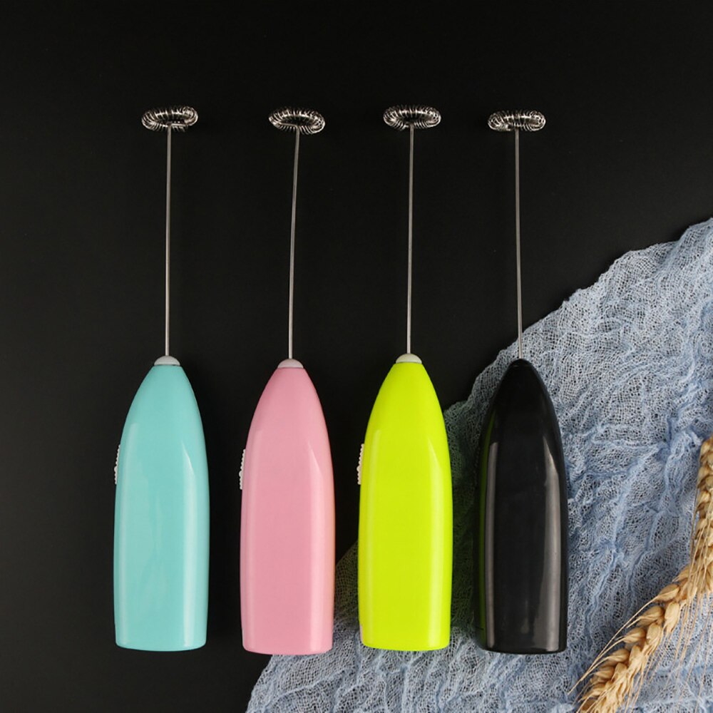 Mjölkskummare mixer 2 visp handhållen 3- hastighet mjölkskummare för cappuccino, äggvisp mini mixer latte cappuccino choklad: Grön