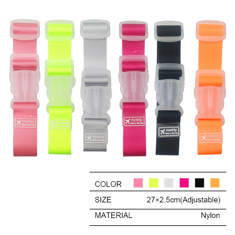 Justerbare nylon bagageremme bagage tilbehør hængende spænde stropper kuffert taske stropper binde bælte bagage spænde lås