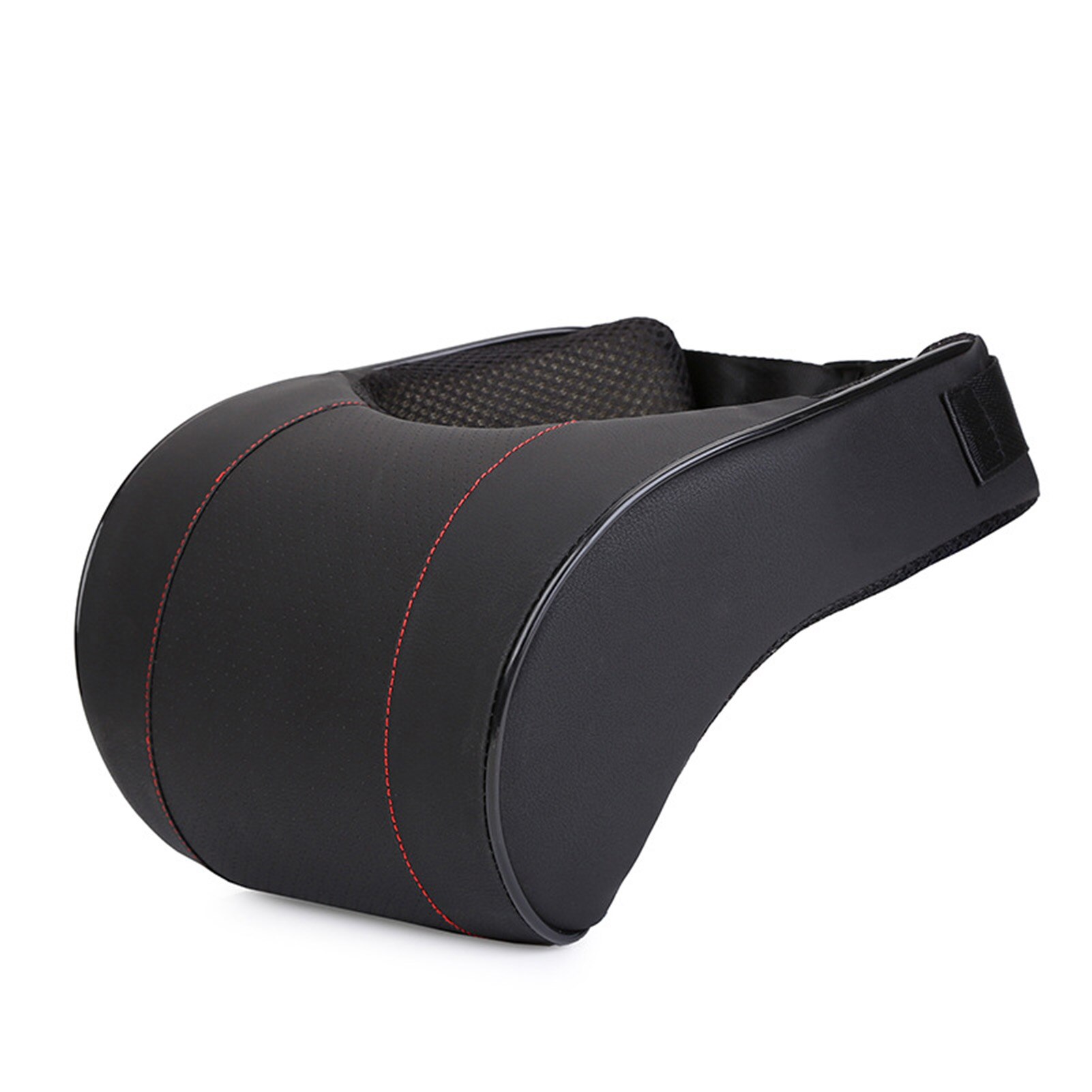 PU Leather Car Pillow Memory Foam Pillow Neck Rest Seat Headrest Cushion Pad Neck Guard Seat Cushion Headrest: Black