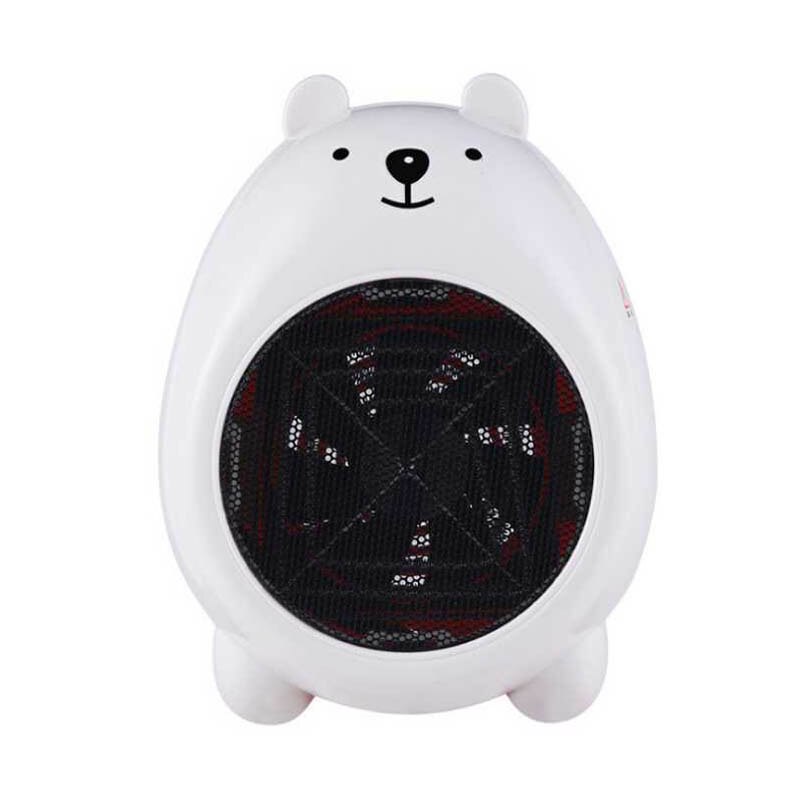 Mini ventilador calefactor eléctrico de bolsillo con dibujos animados para el hogar, calentador rápido de escritorio para invierno, pequeño: Blanco