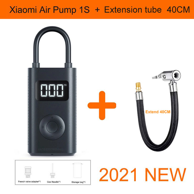 Xiaomi mijia bærbar elektrisk luft 1s kompressor led type-c inflator multiverktøy luftpumpe for sykkel bil ball smart hjem: Luftpumpe 1s add et