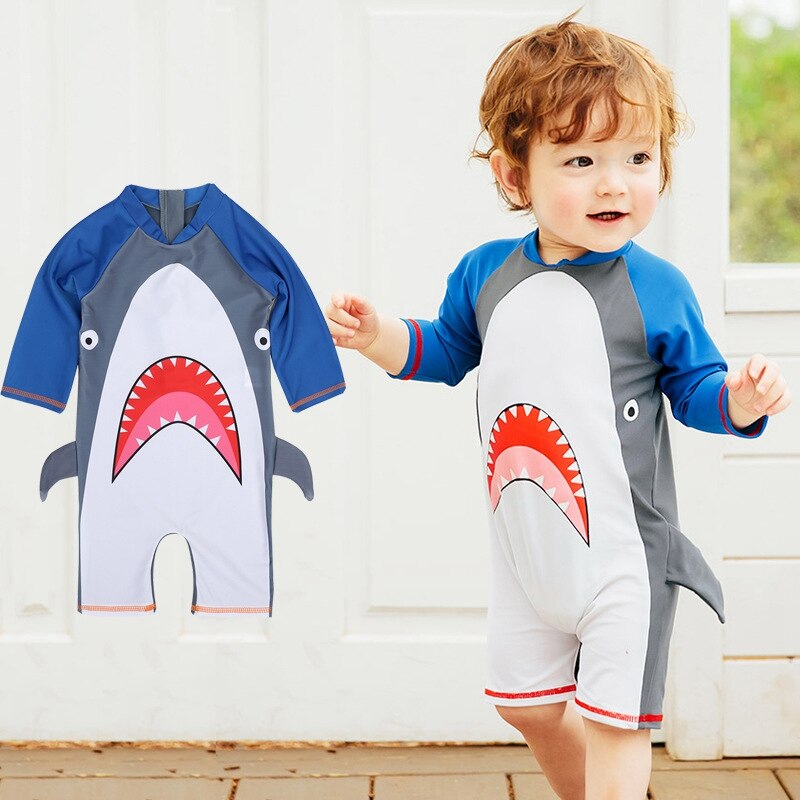 Kinderen Zwemmen Pak Zomer Jongens Badmode Lange Mouw Peuter Badpakken Uv-bescherming Baby Badpak Voor 2-7 Jaar outfits