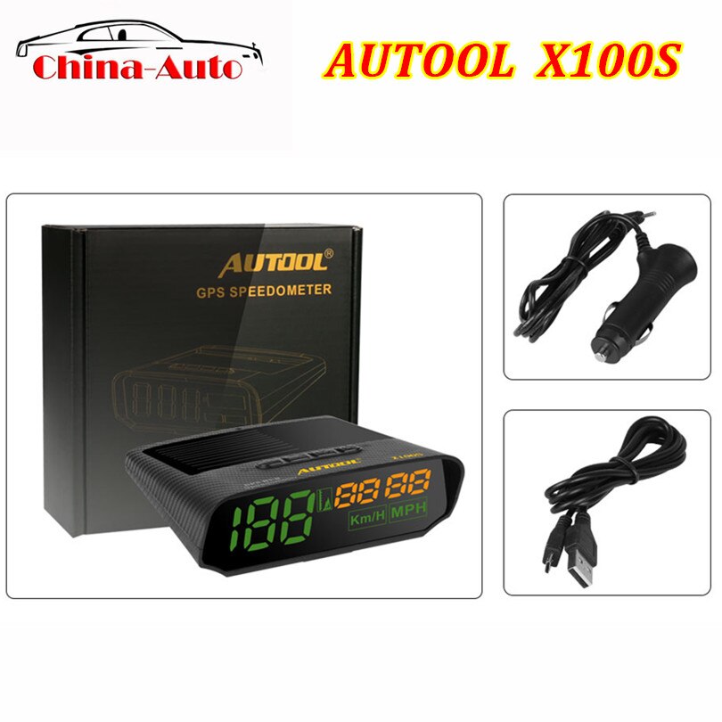 Autool  x100s gps bil sol digital måler gps hud km/t mph speedometer hastighedsmåler alarm højde gps kørecomputer display