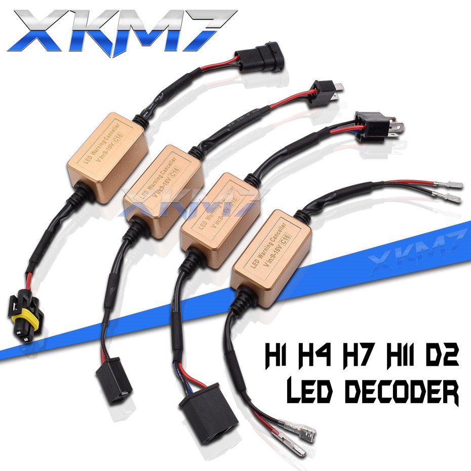 XKM7 LED Canbus Decoder H7 H4 H11 H1 D2 LED Headlight Resistor Tuning Bulbs Canceller Harness Error Free Car Lights Accessories