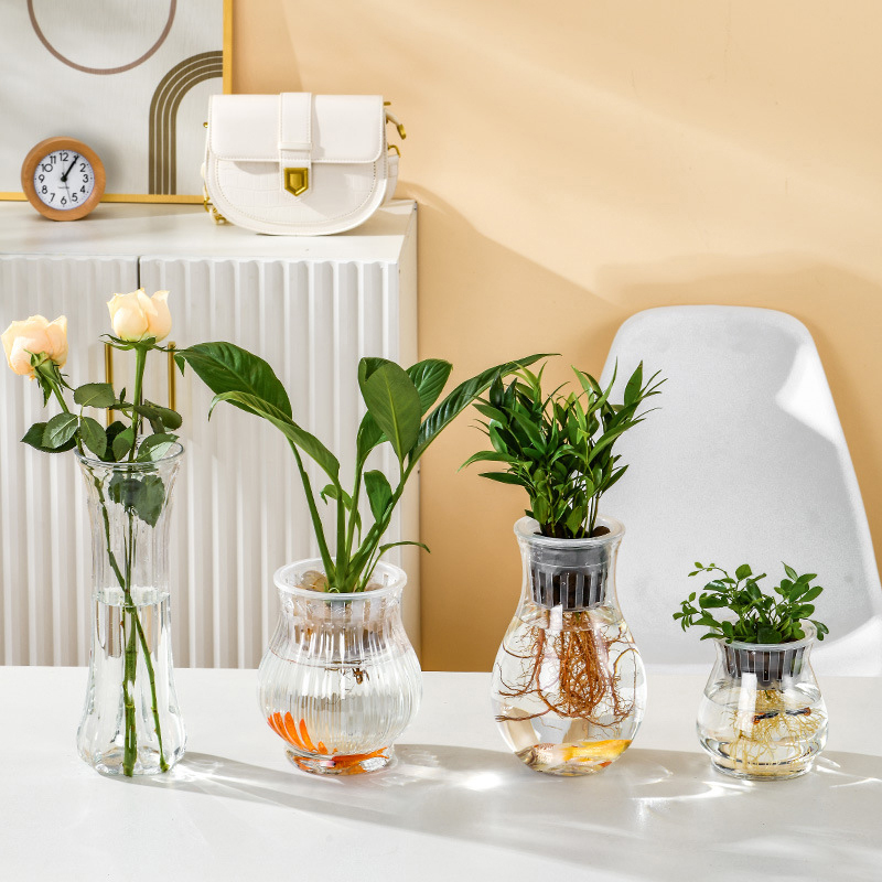 Mini Hydrokultur Blumentopf Aquarium transparent Kunststoff Soilless Blumentöpfe Selbst Bewässerung Pflanzer Topf Vase Hause Dekoration