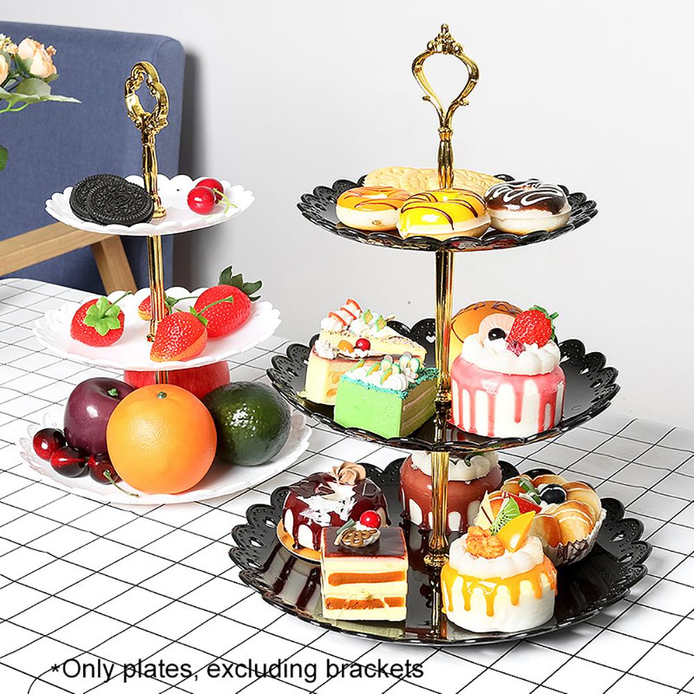 3 Tier Plastic Cake Stand Afternoon Tea Wedding Plates Party Tableware Bakeware Cake Shop Three Layer Cake Rack