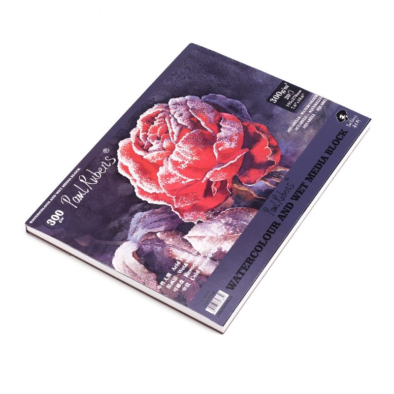 Paul Rubens 300GSM Watercolor Paper Block 50% Cotton Rag Artist Acid Free Cold Pressed Paper Pad: SET 1 (16K)