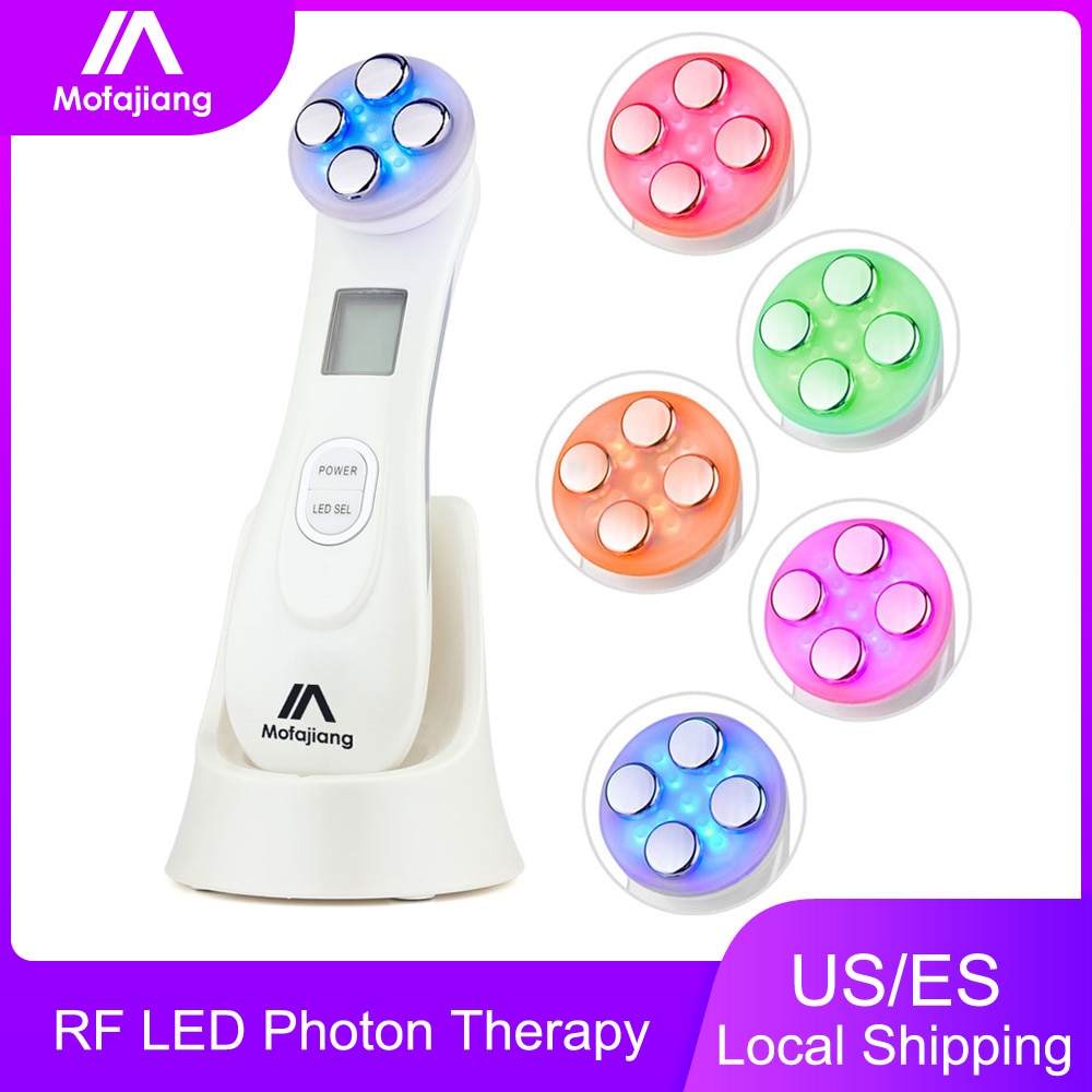 Facial Mesotherapy Electroporation RF Radio LED Photon Therapy Machine Face Lifting Massager Vibration Skin Rejuvenation Device