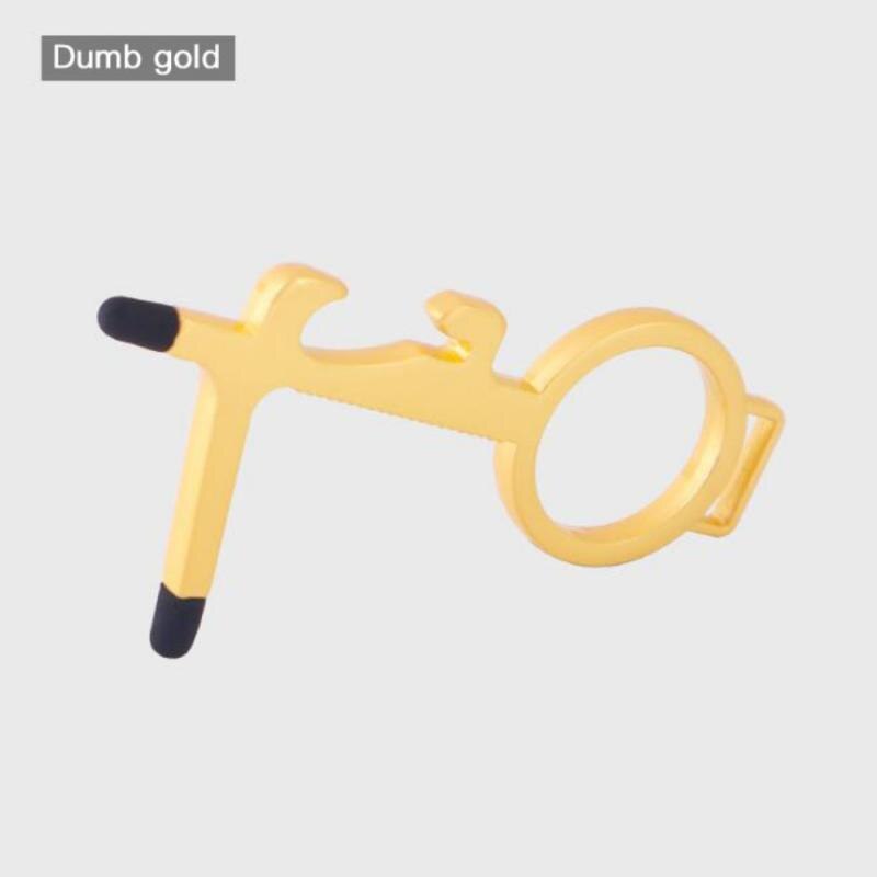 1 Pcs Anti Touch Door Opener Tool Multifunctional No Touch Key Door Opener Non-contact Door Handle Elevator Artifact Keychain: A01