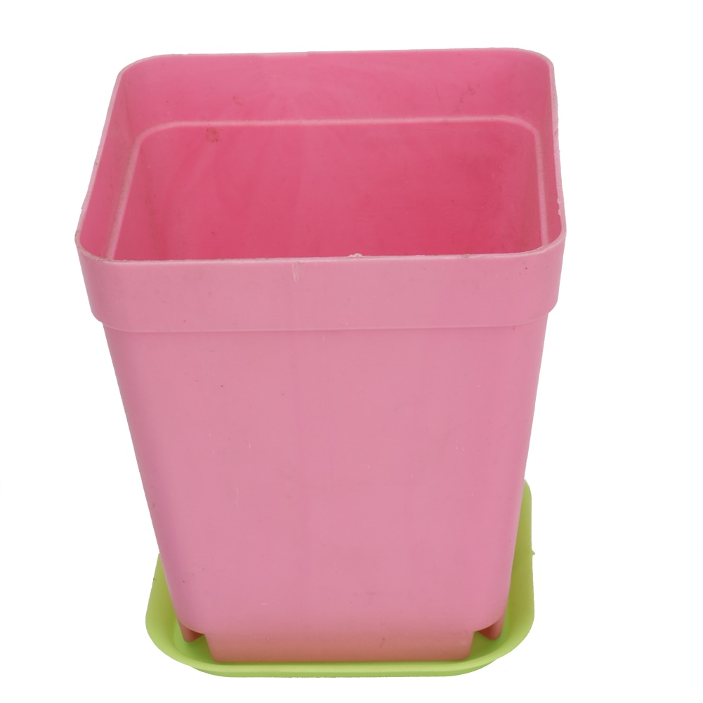 6cm mini firkantede plastplanter blomsterpotte bakker hjem have kontor balkon indretning planter planter farverige potter chassis bakke