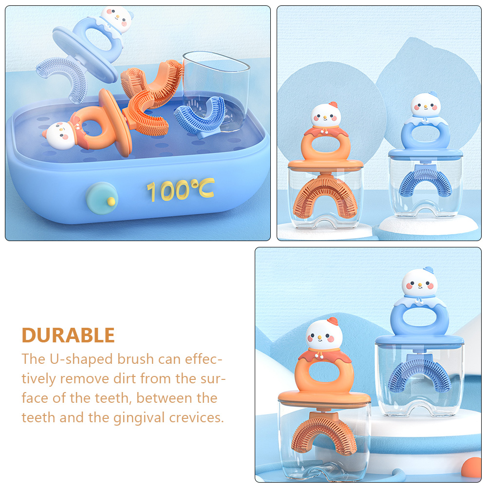 1 Set spazzolino da denti per bambini spazzolino da denti manuale a forma di U detergente per denti in Silicone per viaggi a casa