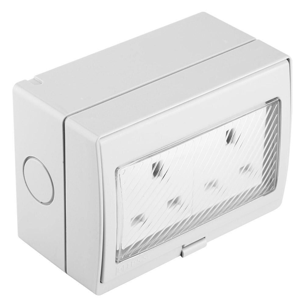 IP55 Waterproof Two Outlets Wall Mounted Plug Adapter Socket (UK Plug)