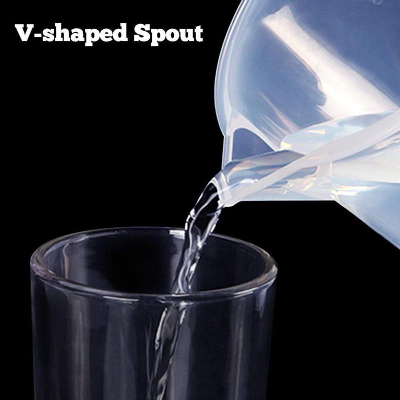 Transparent Plastic Measuring Cup Baking Graduated Beaker Handle Scale Water Container Pouring H0N6