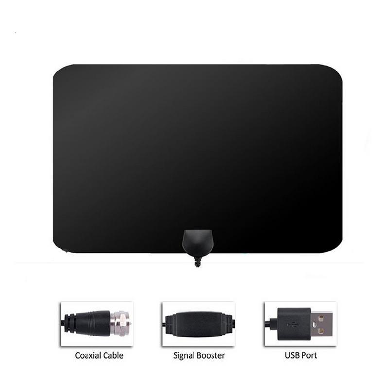 1080 p 80 Mijl Bereik Dubbele Amplified HDTV Antenne Met Afneembare Signaal Versterker Booster 4 m Coaxiale Kabel Digitale TV antenne