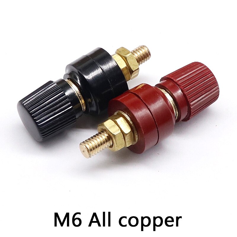 6mm Remote Battery Power Junction Connector Premium Post Terminal Kit Stud Accessory Universal Replacement Automotives: M6 All copper / Red and Black