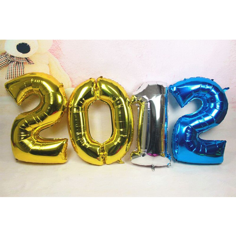 Rose Gold Balloon 1pc16inch Blue Foil Baloon Number Helium Globos Happy Birthday Wedding Party Decoration Digit Ballon