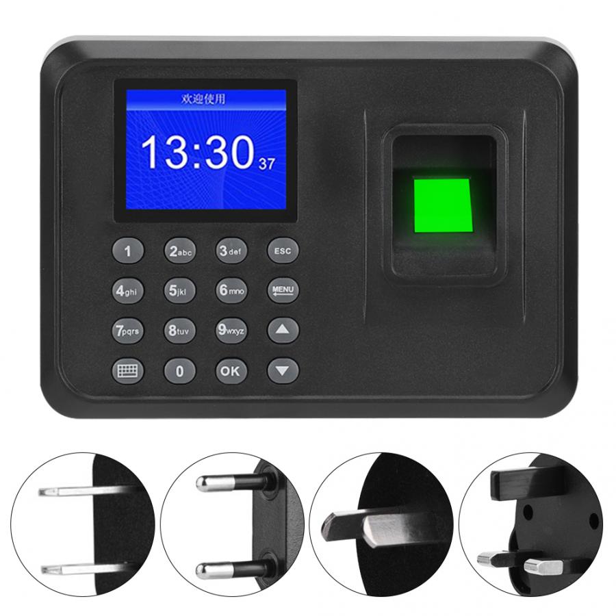 Fingeraftryksadgangskontrol 2.4in skærmbiometrisk fingeraftryksadgangskode adgang til maskine tidsuroptager 110-240v