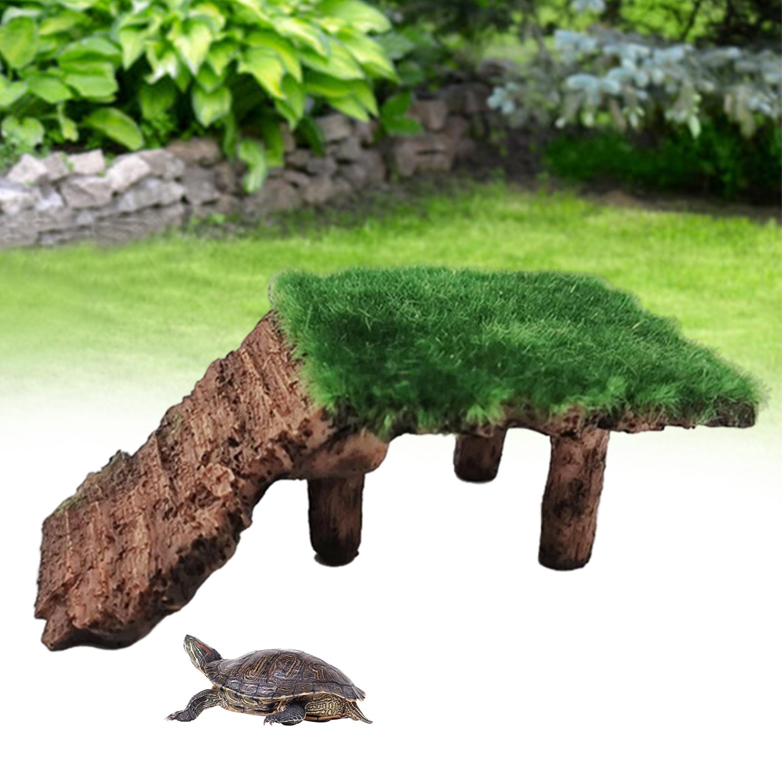 Aquarium Resin Turtle Terrapin Dock Tortoise Basking Platform with Ramp for Frog Terrapin Supplies Eco-Friendly Durable Premuim