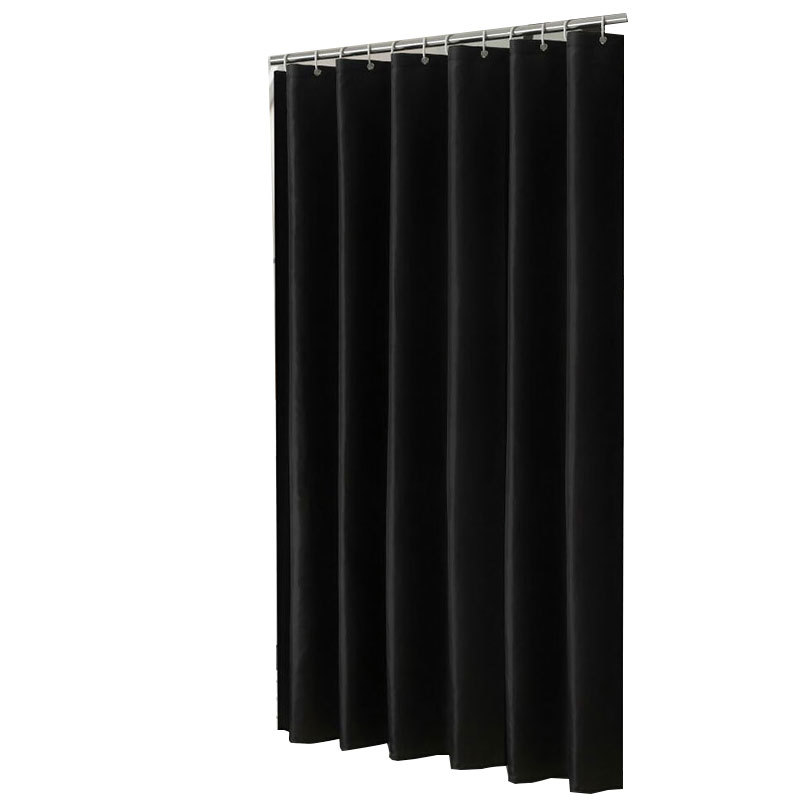 Modern Black Shower Curtains Waterproof Fabric Solid Color Bath Curtains For Bathroom Bathtub Large Wide Bathing Cover With Hook