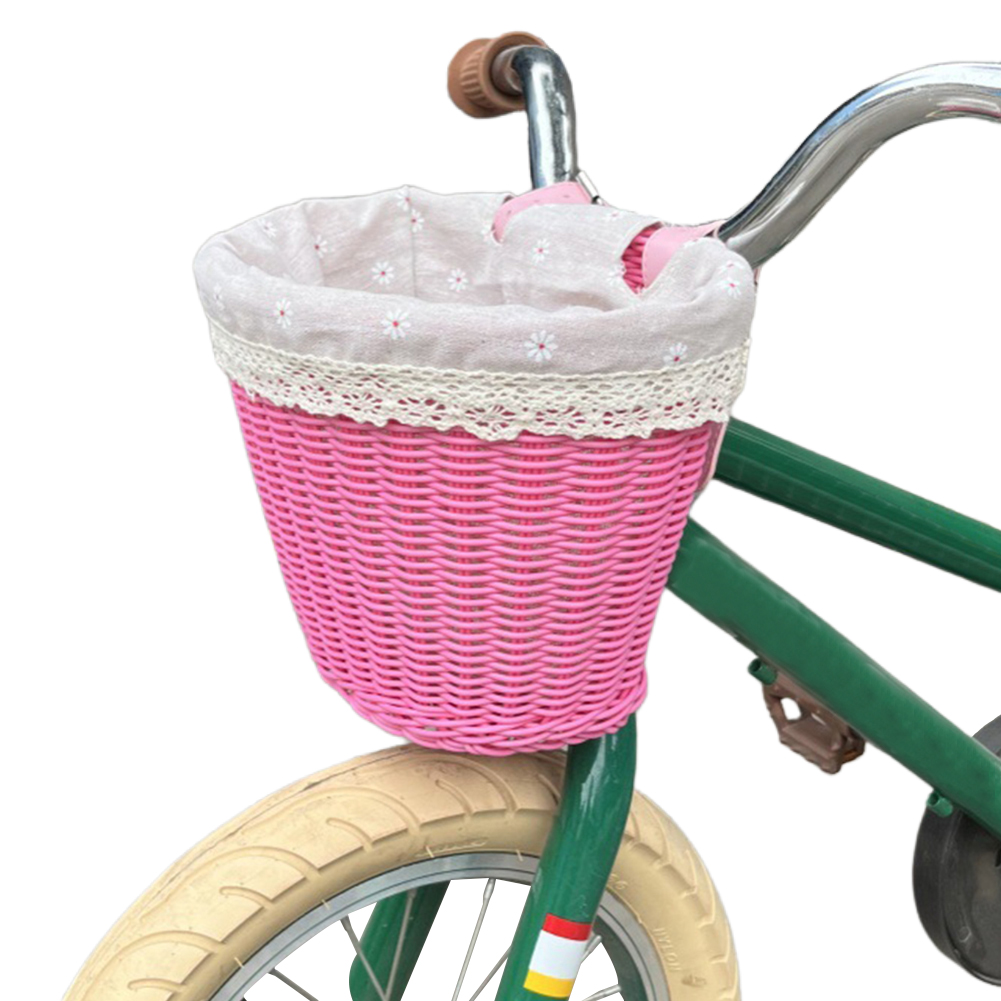 Panier avant de vélo avec doublure, panier de guidon de cyclisme, sangles en cuir réglables, panier de Tricycle pour vélo, Scooter, pour les déplacements quotidiens