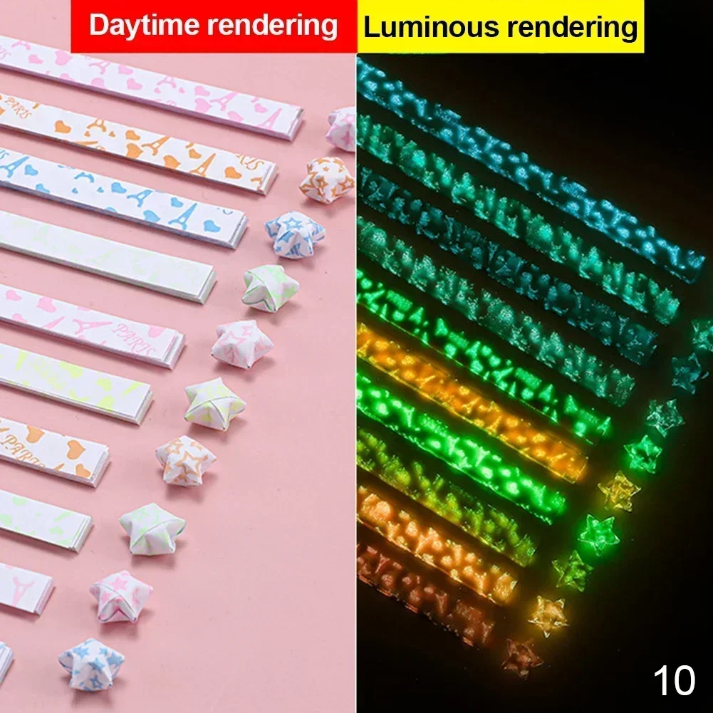 210 Vellen Origami Sterren Papieren Lichtgevende Origami Sterren Papier Strips Lucky Star DIY Hand Decor Vouwpapier Ambachten Kunstbenodigdheden: Chocolade